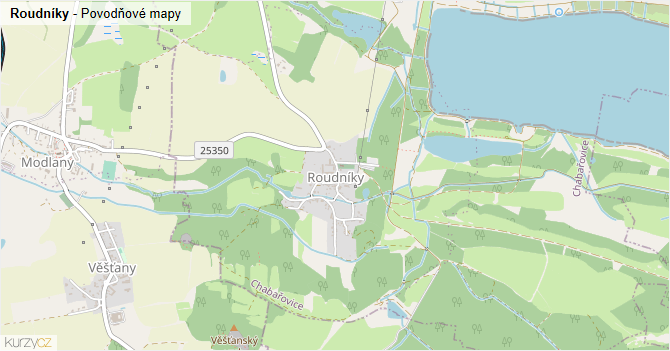 Roudníky - záplavové mapy stoleté vody