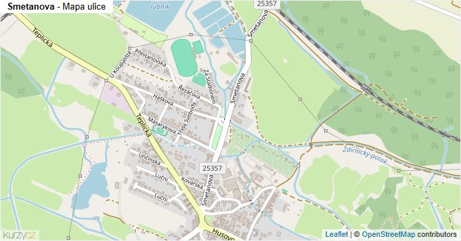 Smetanova - mapa ulice