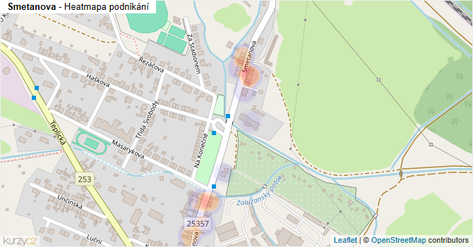 Smetanova - mapa podnikání