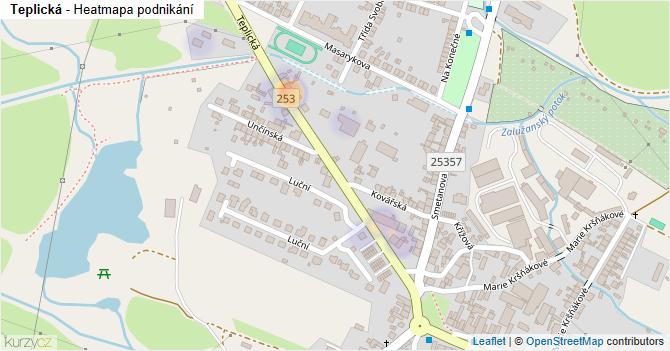 Teplická - mapa podnikání