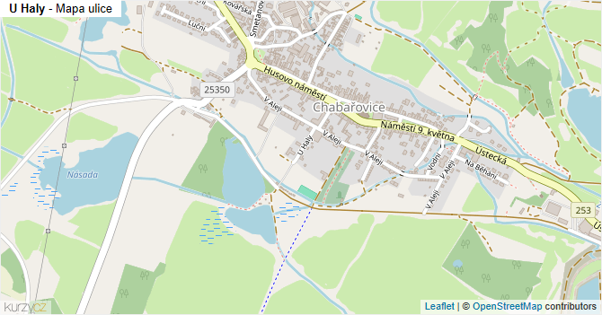 U Haly - mapa ulice