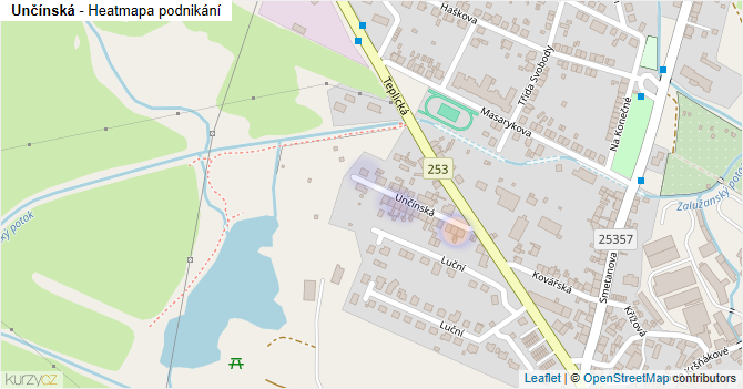 Unčínská - mapa podnikání
