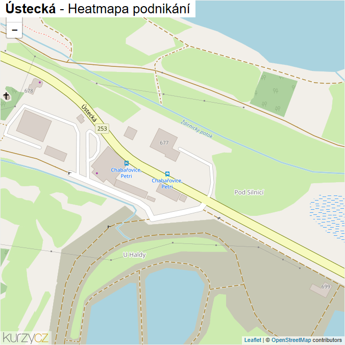 Mapa Ústecká - Firmy v ulici.