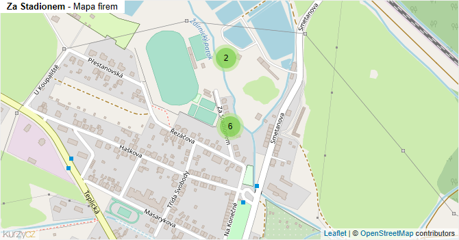 Za Stadionem - mapa firem