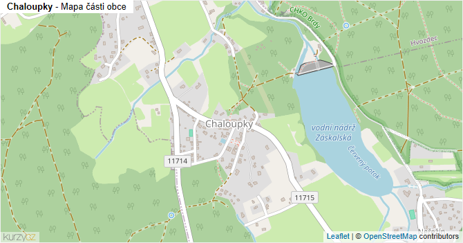 Chaloupky - mapa části obce