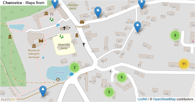 Chanovice - mapa firem