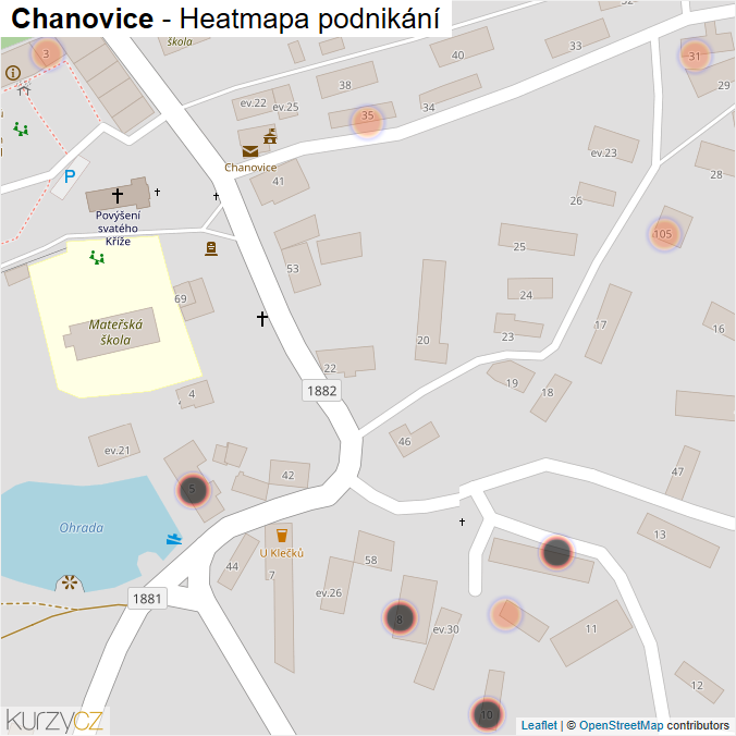 Mapa Chanovice - Firmy v obci.