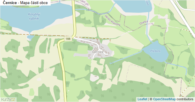 Černice - mapa části obce
