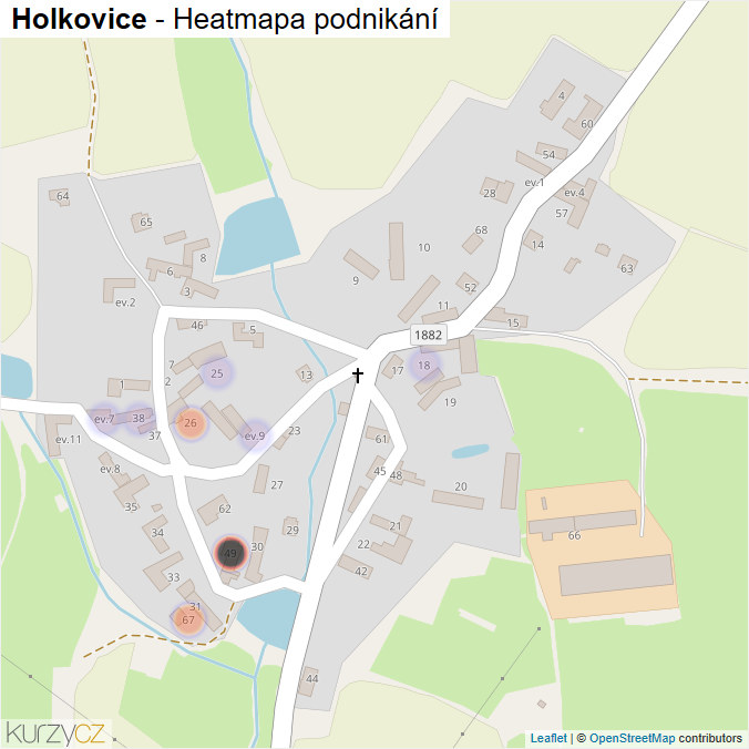 Mapa Holkovice - Firmy v části obce.