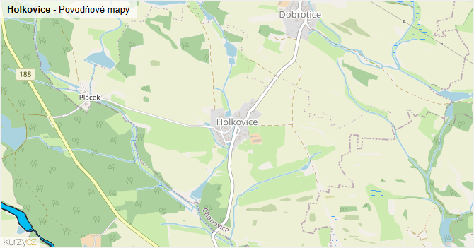 Holkovice - záplavové mapy stoleté vody