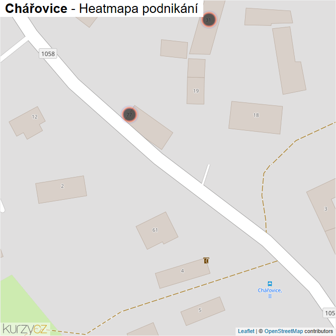 Mapa Chářovice - Firmy v obci.