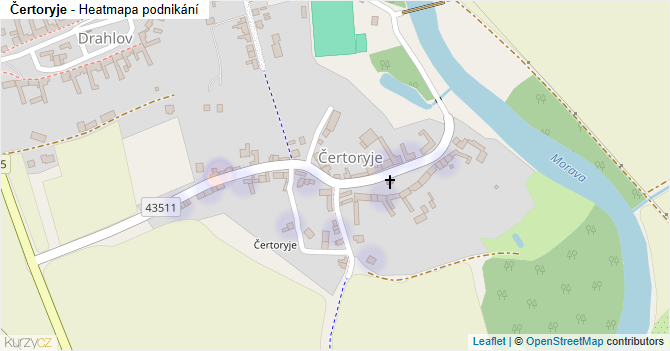 Čertoryje - mapa podnikání
