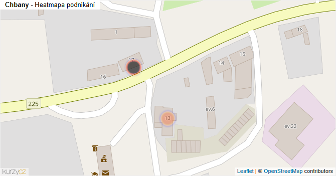 Chbany - mapa podnikání