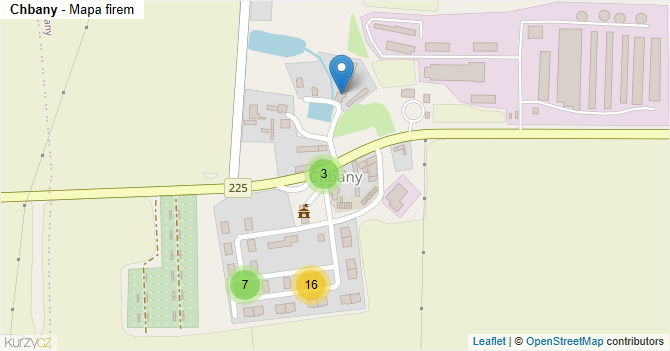 Chbany - mapa firem