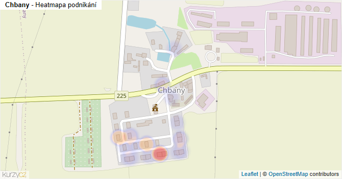 Chbany - mapa podnikání