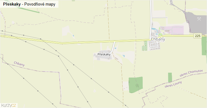 Přeskaky - záplavové mapy stoleté vody