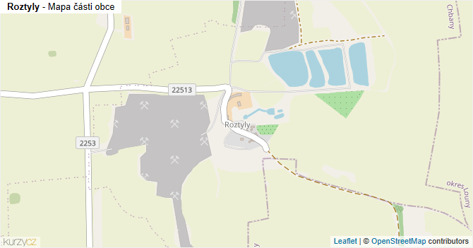Roztyly - mapa části obce
