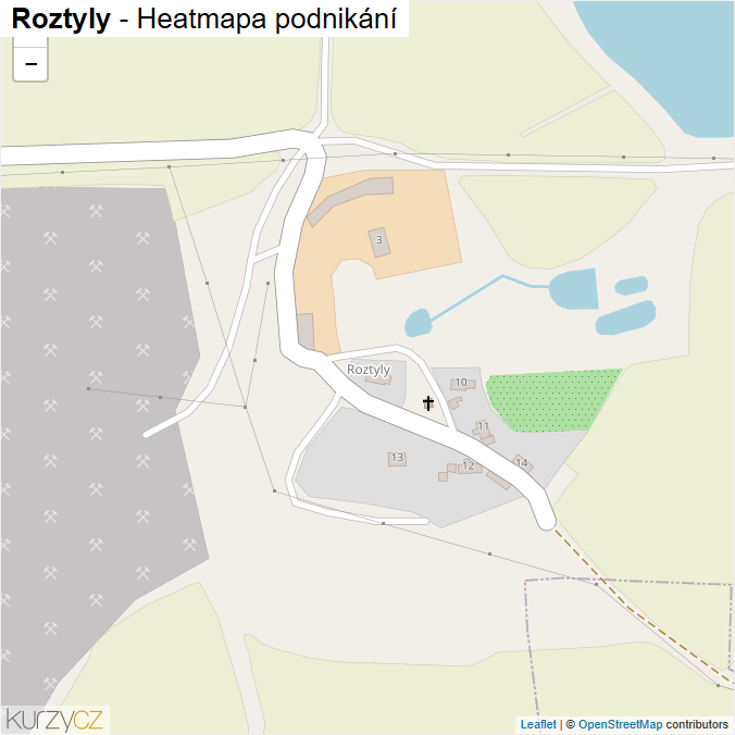 Mapa Roztyly - Firmy v části obce.
