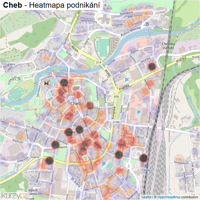 Mapa Cheb - Firmy v obci.