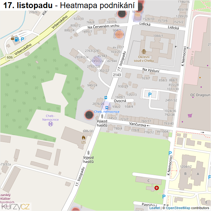 Mapa 17. listopadu - Firmy v ulici.