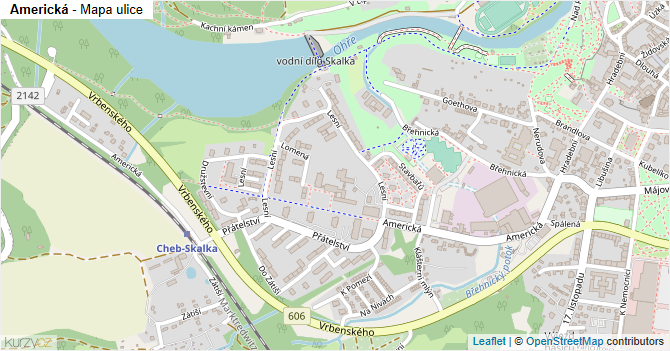 Americká - mapa ulice