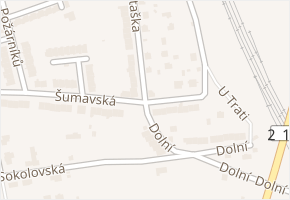 Antala Staška v obci Cheb - mapa ulice
