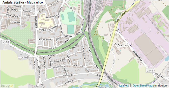 Antala Staška - mapa ulice