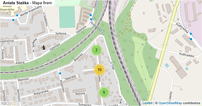 Antala Staška - mapa firem