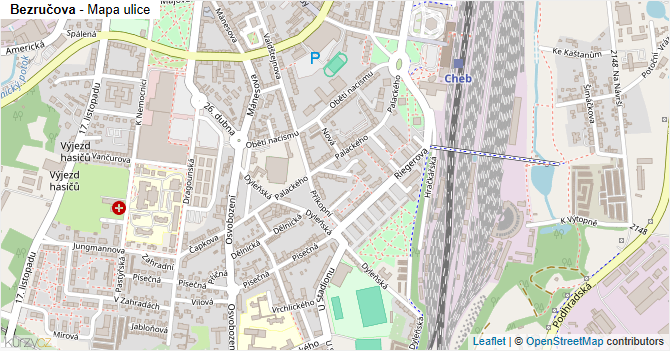 Bezručova - mapa ulice