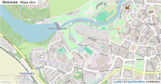 Břehnická - mapa ulice