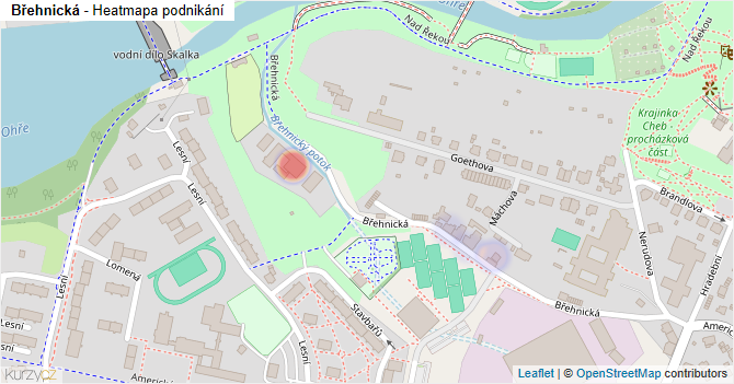 Břehnická - mapa podnikání