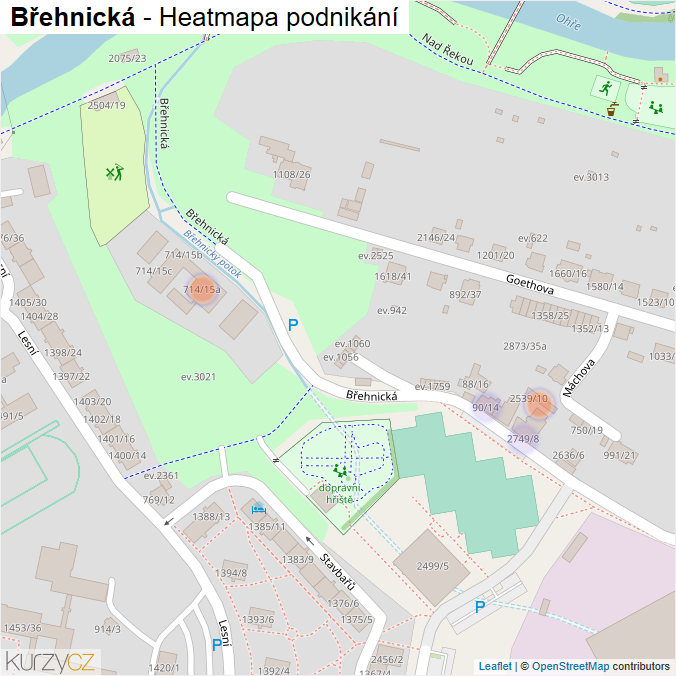 Mapa Břehnická - Firmy v ulici.