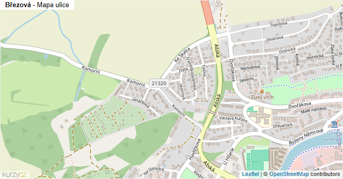 Březová - mapa ulice