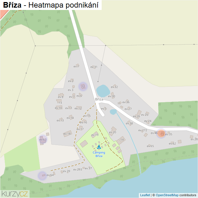 Mapa Bříza - Firmy v části obce.