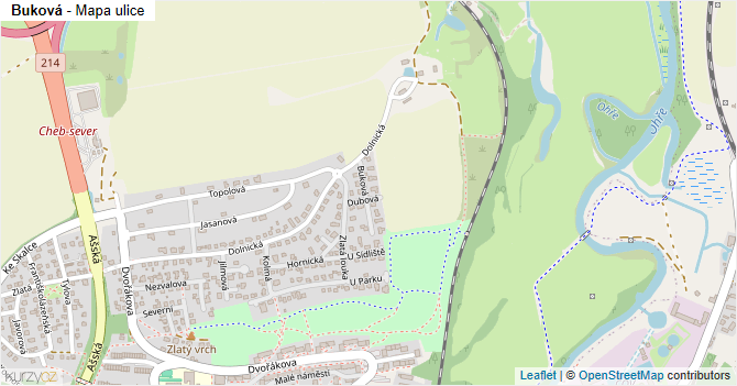 Buková - mapa ulice