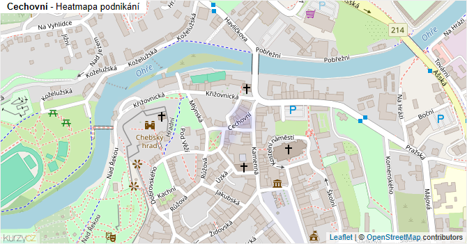 Cechovní - mapa podnikání