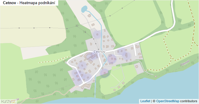 Cetnov - mapa podnikání