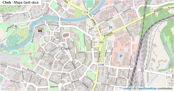 Cheb - mapa části obce