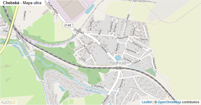 Chebská - mapa ulice