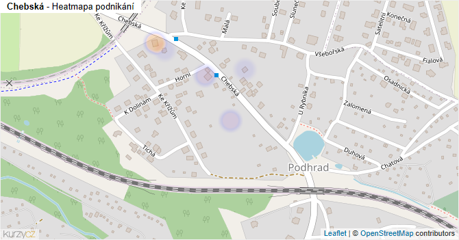 Chebská - mapa podnikání