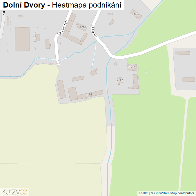 Mapa Dolní Dvory - Firmy v části obce.