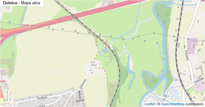 Dolnice - mapa ulice