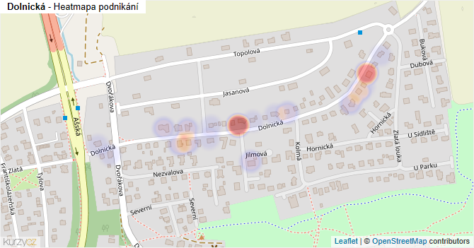 Dolnická - mapa podnikání