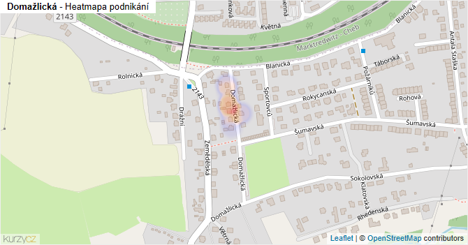 Domažlická - mapa podnikání