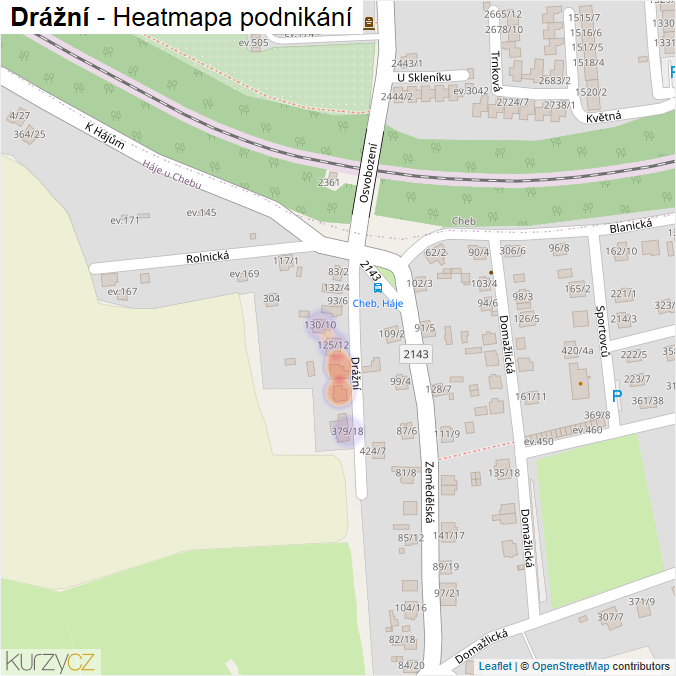 Mapa Drážní - Firmy v ulici.