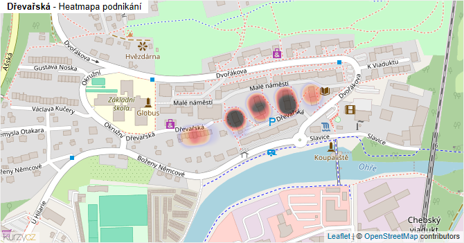 Dřevařská - mapa podnikání