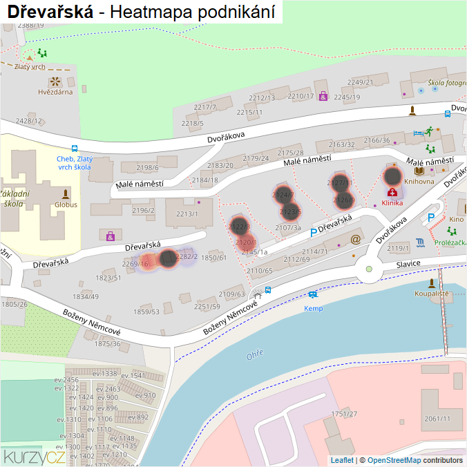 Mapa Dřevařská - Firmy v ulici.