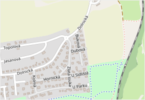 Dubová v obci Cheb - mapa ulice