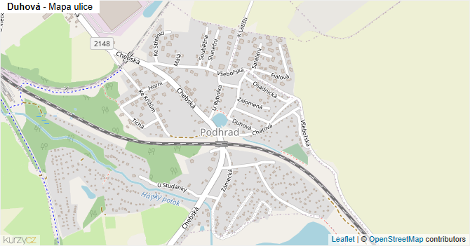 Duhová - mapa ulice