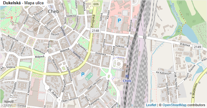 Dukelská - mapa ulice
